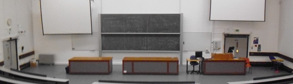 A white and grey lecture theatre